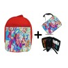 PACK MOCHILA ROJA Y ESTUCHE uta y luffy gear 5 pelicula peli red onepiece material escolar