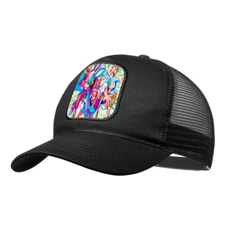 GORRA NEGRA CON REJILLA uta y luffy gear 5 pelicula peli red onepiece moda deporte