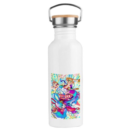 BIDON 750 ML ACERO INOXIDABLE ESTILO RETRO uta y luffy gear 5 pelicula peli red onepiece deporte deportivo botella