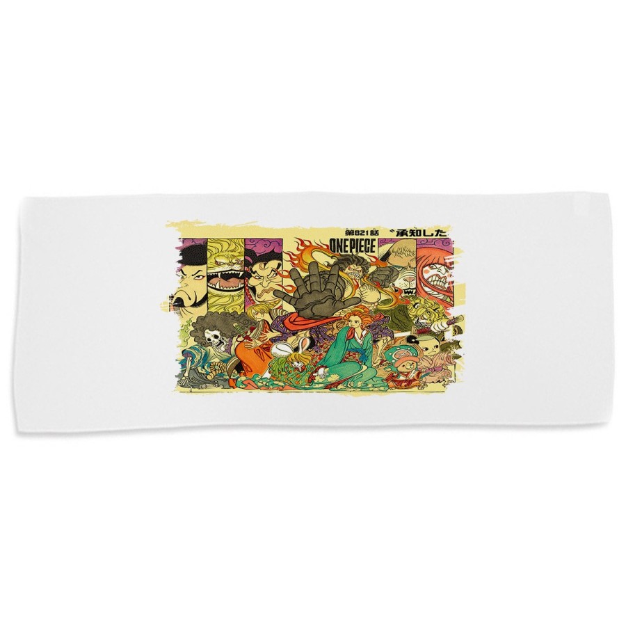 TOALLA GIMNASIO GYM ABSORBENTE one piece rey pirata wano samurais katana suave con bolsita
