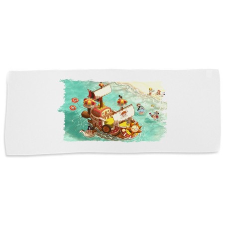 TOALLA GIMNASIO GYM ABSORBENTE thousand sunny barco pirata mugiwara one piece playa suave con bolsita