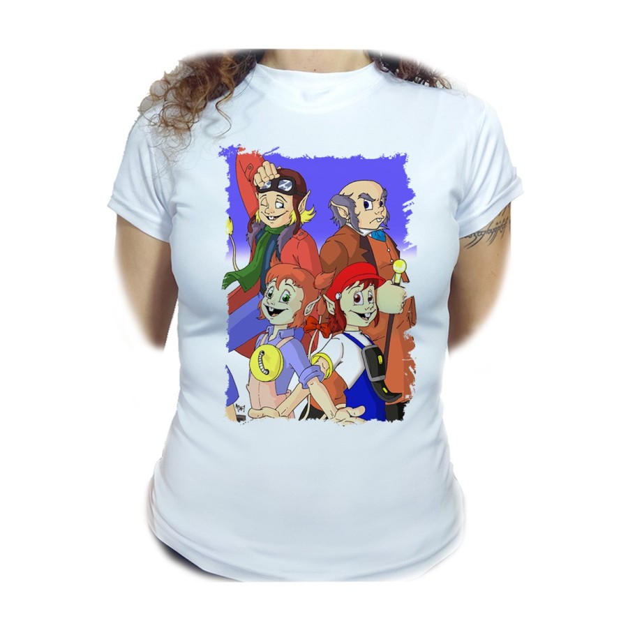 CAMISETA MUJER Los diminutos serie retro personajes caricaturas moda personalizada