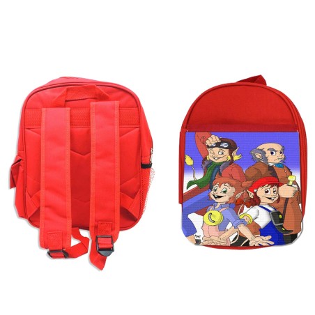 MOCHILA ROJA Los diminutos serie retro personajes caricaturas backpack rucksak