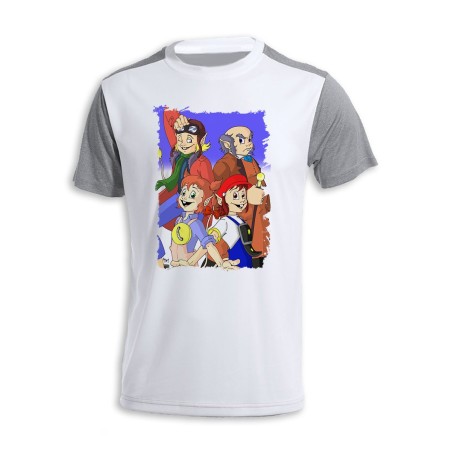 CAMISETA DISEÑO BICOLOR Los diminutos serie retro personajes caricaturas personalizada