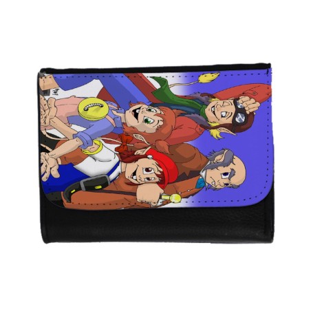 BILLETERA BILLETERO Los diminutos serie retro personajes caricaturas unisex negro monedero