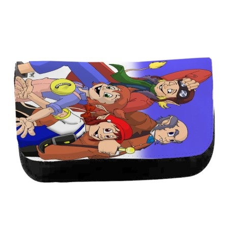 ESTUCHE NECESER DE LONA Los diminutos serie retro personajes caricaturas unisex negro monedero billetera