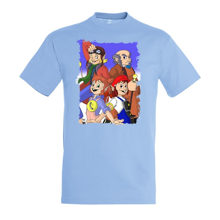 CAMISETA AZUL CIELO Los diminutos serie retro personajes caricaturas moda verano personalizada