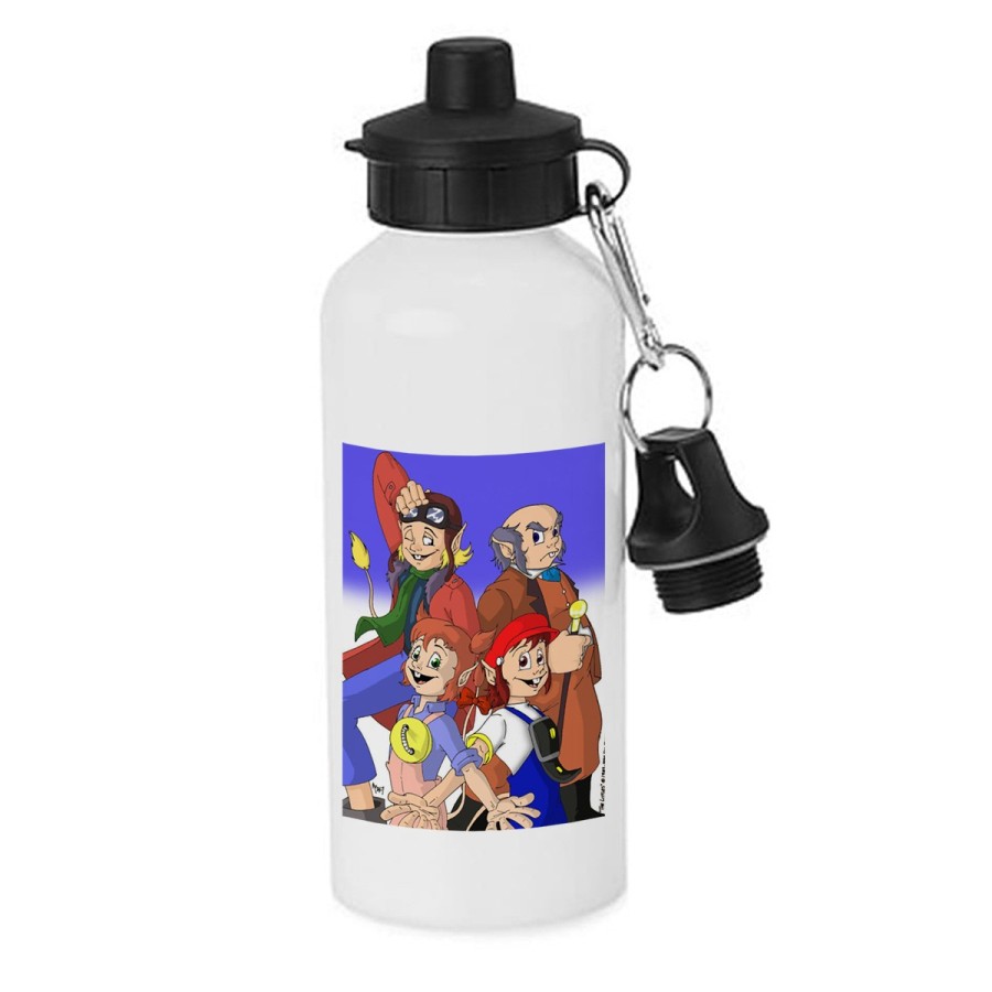 BIDON 600 ML ACERO INOXIDABLE CON CHUPON Los diminutos serie retro personajes caricaturas escolar deporte bicicleta