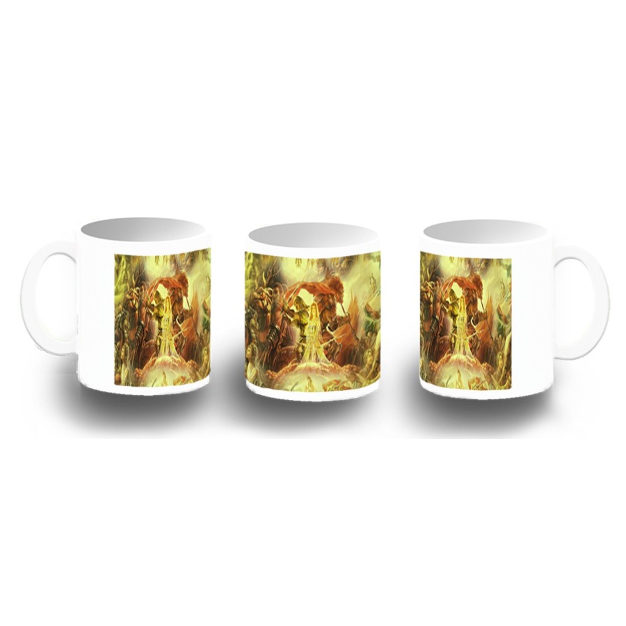 TAZA FOTOLUMINISCENTE leyenda heroe verde saga videojuego diosa princesa BRILLA OSCURIDAD