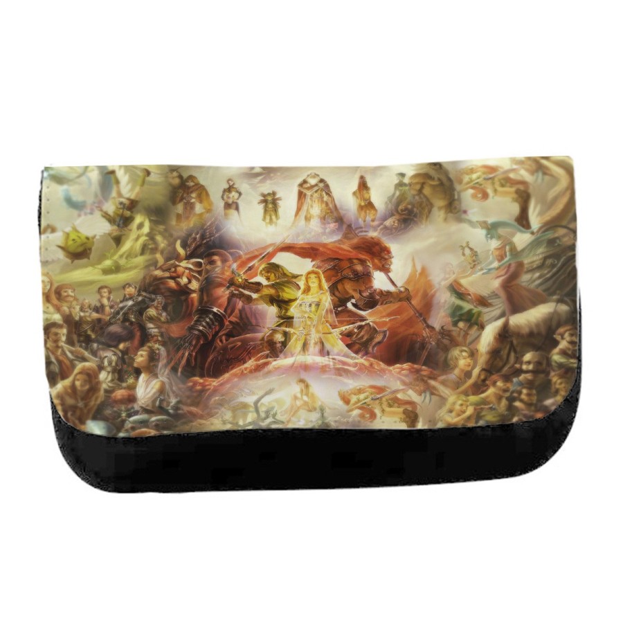 ESTUCHE NECESER DE LONA leyenda heroe verde saga videojuego diosa princesa unisex negro monedero billetera