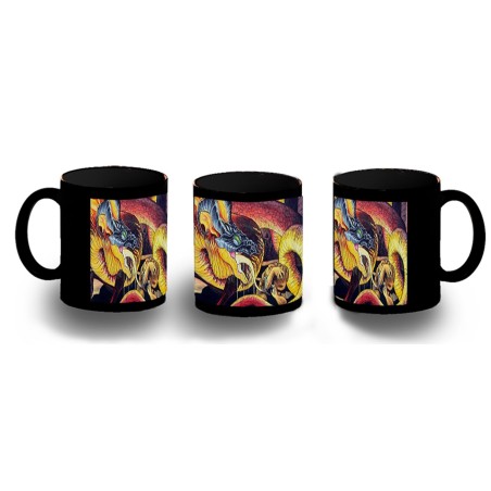 TAZA COMPLETAMENTE NEGRA leyenda heroe verde dragon jefe mazmorra saga princesa personalizada