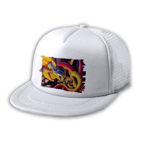 GORRA 5 PANELES REDECILLA TRASERA leyenda heroe verde dragon jefe mazmorra saga princesa estilo rapero