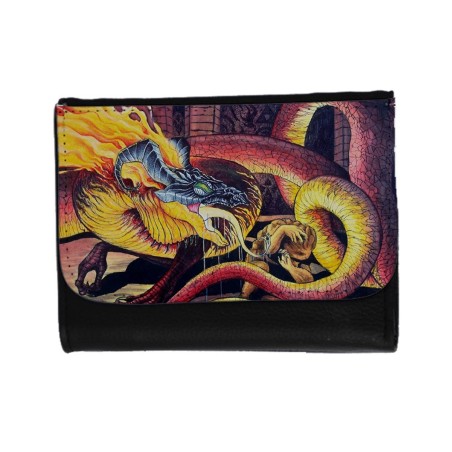 BILLETERA BILLETERO leyenda heroe verde dragon jefe mazmorra saga princesa unisex negro monedero