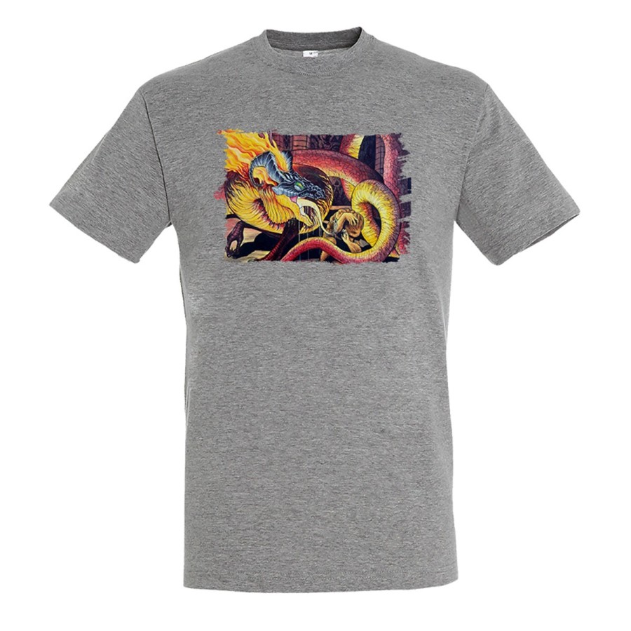 CAMISETA GRIS MEZCLA leyenda heroe verde dragon jefe mazmorra saga princesa moda verano personalizada