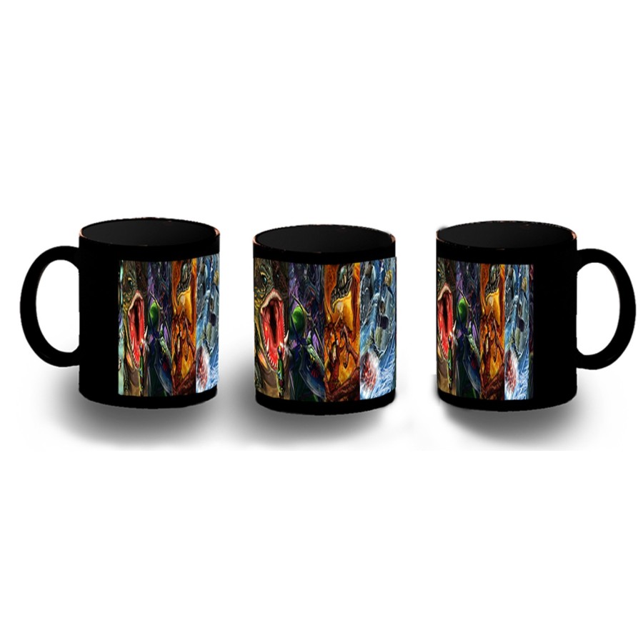 TAZA COMPLETAMENTE NEGRA leyenda heroe verde sagas videojuegos jefes finales personalizada