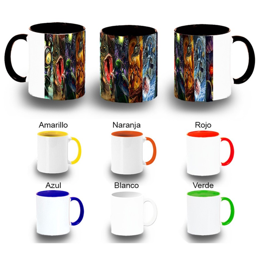 TAZA COLORES leyenda heroe verde sagas videojuegos jefes finales color personalizada