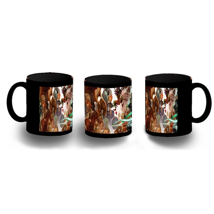 TAZA COMPLETAMENTE NEGRA leyenda heroe verde personajes sagas princesa malvado personalizada