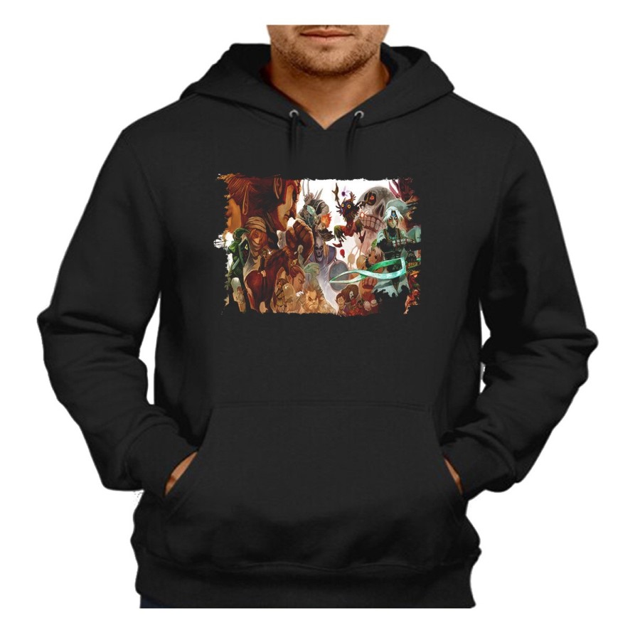 SUDADERA NEGRA CON CAPUCHA leyenda heroe verde personajes sagas princesa malvado adulto poliester algodón personalizada