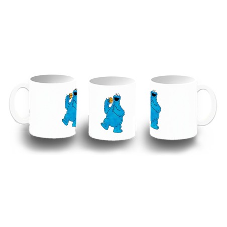 TAZA DE PLASTICO monstruo comedor de galletas peludo azul niños niños personalizada