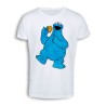 CAMISETA TACTO ALGODÓN monstruo comedor de galletas peludo azul niños cómoda personalizada