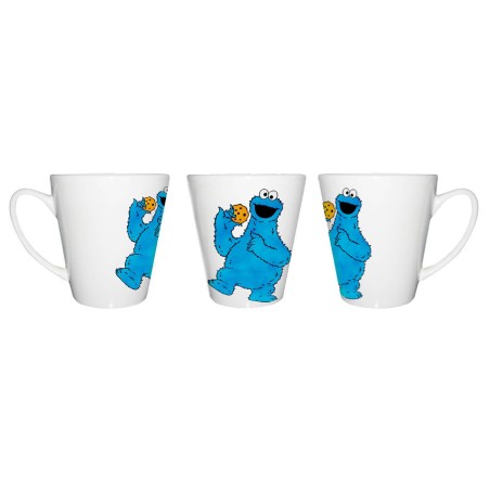 TAZA CÓNICA monstruo comedor de galletas peludo azul niños conica personalizada