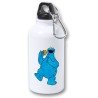 BIDON 400ML METALICO monstruo comedor de galletas peludo azul niños para viaje y deporte