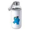 BIDON DE 420 ML CON FUNDA DE NEOPRENO monstruo comedor de galletas peludo azul niños tapon seguridad