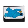 BILLETERA BILLETERO monstruo comedor de galletas peludo azul niños unisex negro monedero