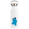 BIDON 750 ML ACERO INOXIDABLE ESTILO RETRO monstruo comedor de galletas peludo azul niños deporte deportivo botella