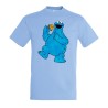 CAMISETA AZUL CIELO monstruo comedor de galletas peludo azul niños moda verano personalizada