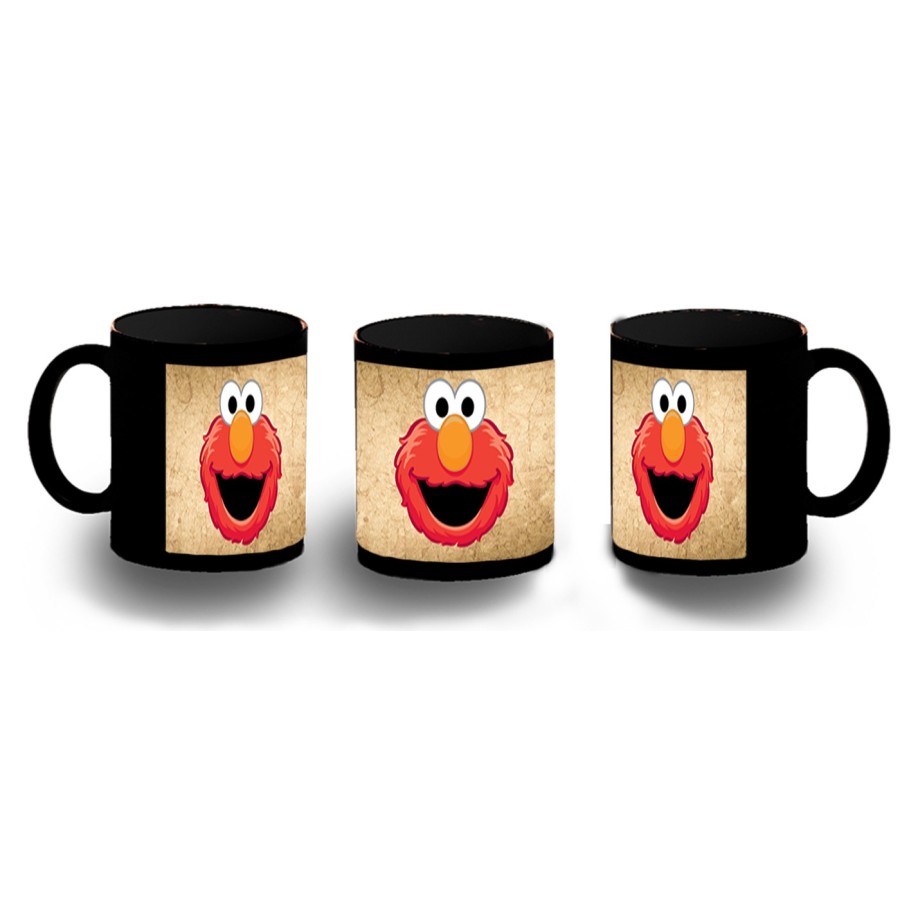 TAZA COMPLETAMENTE NEGRA monstruo galletas divertido peludo rojo serie niños personalizada