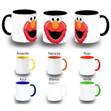 TAZA COLORES monstruo galletas divertido peludo rojo serie niños color personalizada