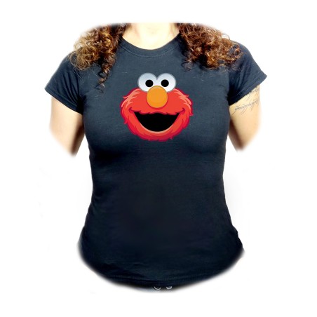 CAMISETA NEGRA MUJER monstruo galletas divertido peludo rojo serie niños oferta personalizada