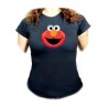 CAMISETA NEGRA MUJER monstruo galletas divertido peludo rojo serie niños oferta personalizada