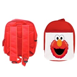 MOCHILA ROJA monstruo galletas divertido peludo rojo serie niños escolar personalizado