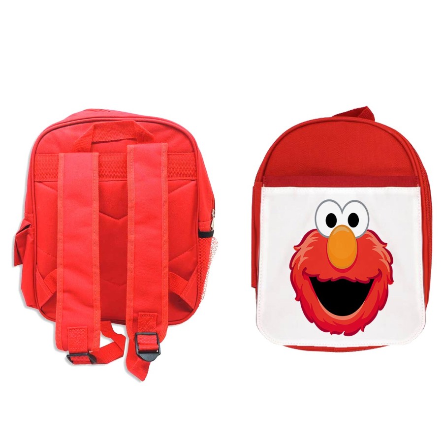 MOCHILA ROJA monstruo galletas divertido peludo rojo serie niños escolar personalizado