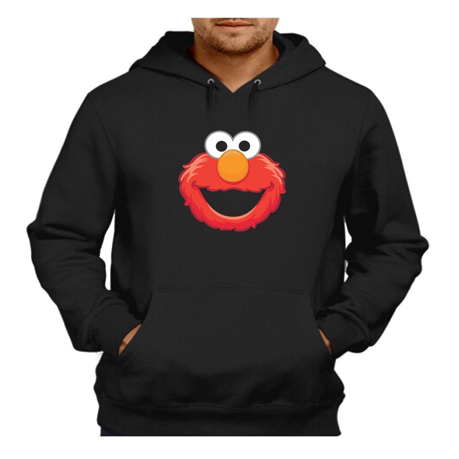 SUDADERA NEGRA CON CAPUCHA monstruo galletas divertido peludo rojo serie niños adulto poliester algodón personalizada