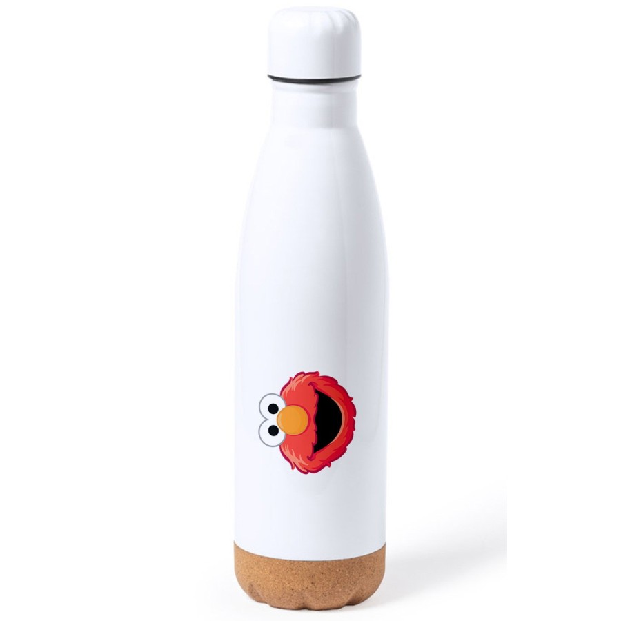 BIDON 750 ML ACERO INOXIDABLE ADORNO DE CORCHO monstruo galletas divertido peludo rojo serie niños tapon botella