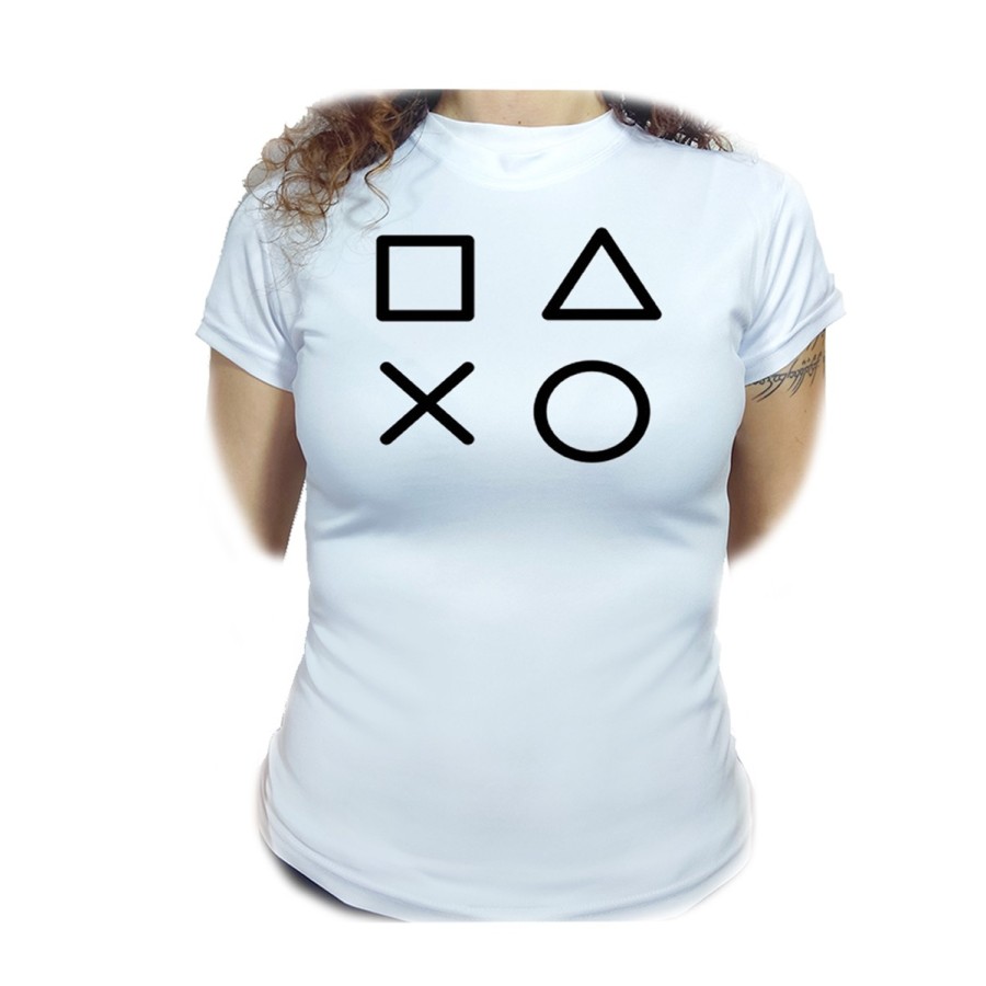 CAMISETA MUJER simbolos videojuegos consola mando famosos moda personalizada