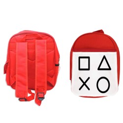 MOCHILA ROJA simbolos videojuegos consola mando famosos escolar personalizado