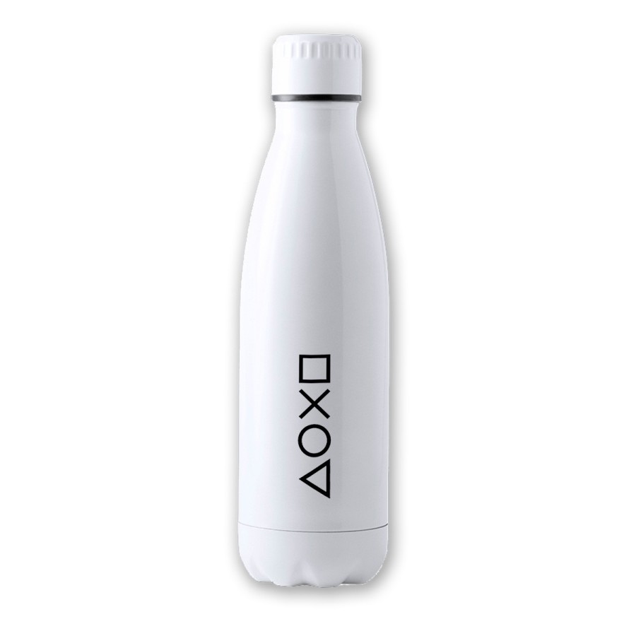 BIDON 700 ML ACERO INOXIDABLE logo mando botones consola famosa videojuegos tapon seguridad botella