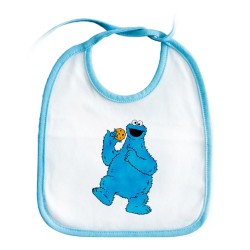 BABERO COLORES monstruo comedor de galletas peludo azul niños personalizado bebe