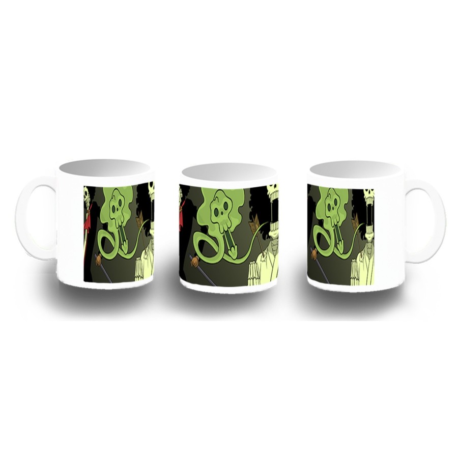 TAZA FOTOLUMINISCENTE one piece brook fantasma pirata musico mugiwara BRILLA OSCURIDAD