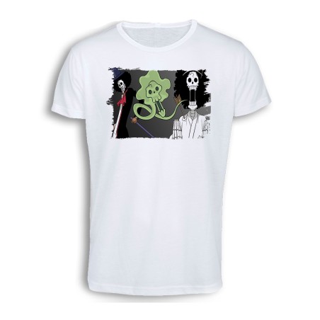 CAMISETA TACTO ALGODÓN one piece brook fantasma pirata musico mugiwara cómoda personalizada