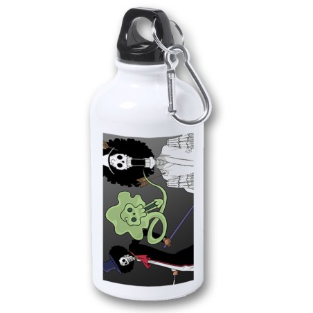 BIDON 400ML METALICO one piece brook fantasma pirata musico mugiwara para viaje y deporte