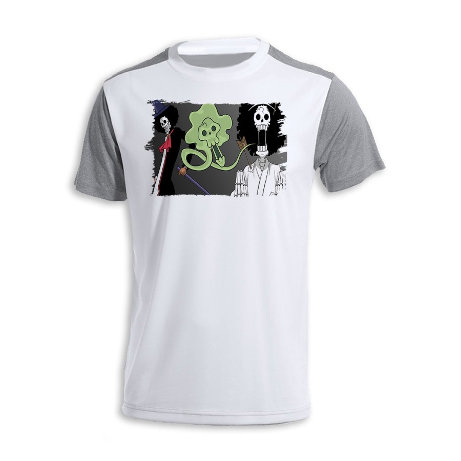 CAMISETA DISEÑO BICOLOR one piece brook fantasma pirata musico mugiwara personalizada