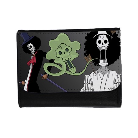 BILLETERA BILLETERO one piece brook fantasma pirata musico mugiwara unisex negro monedero