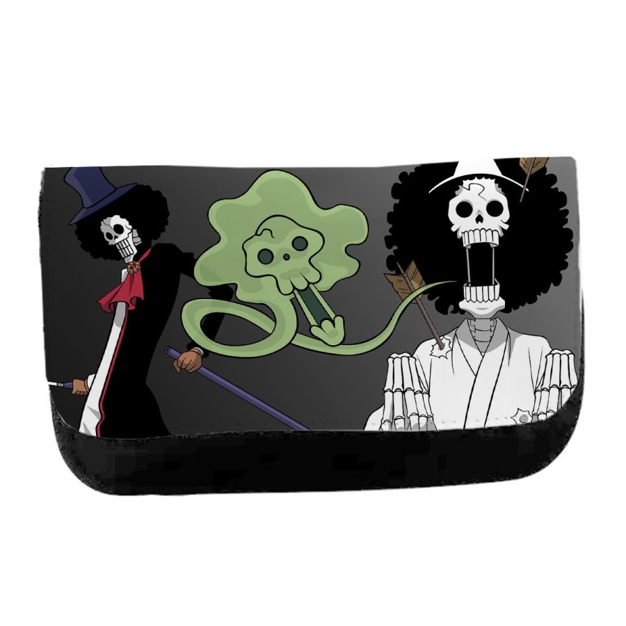 ESTUCHE NECESER DE LONA one piece brook fantasma pirata musico mugiwara unisex negro monedero billetera