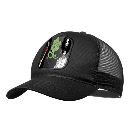 GORRA NEGRA CON REJILLA one piece brook fantasma pirata musico mugiwara moda deporte