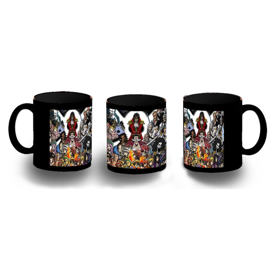TAZA COMPLETAMENTE NEGRA one piece todos gold d roger rey pirata piratas personalizada
